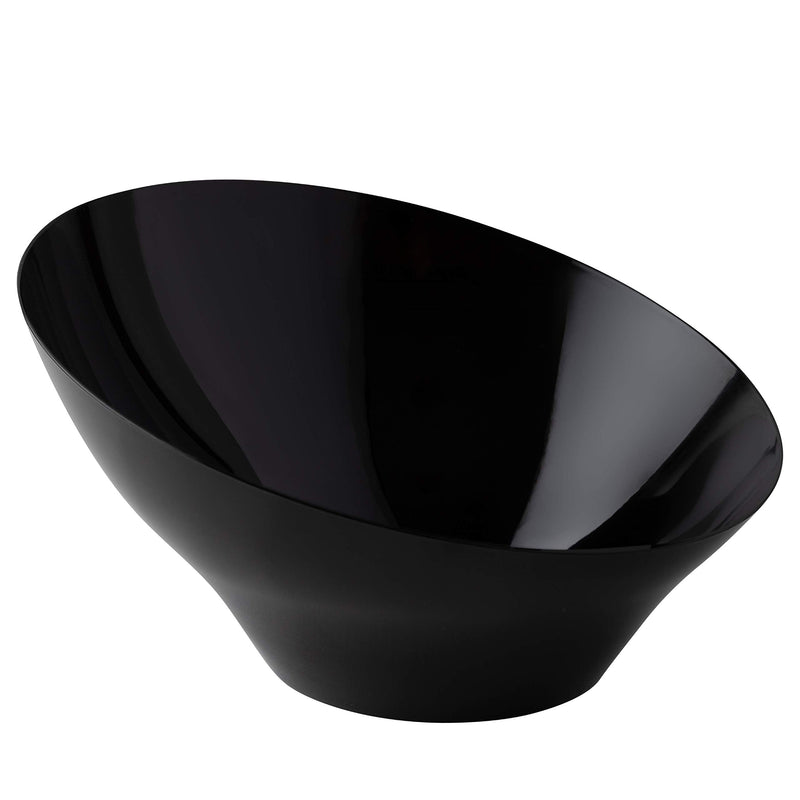 [Australia - AusPower] - Plasticpro Disposable Angled Plastic Bowls Round Small Serving Bowls, Party Snack or Salad Bowl, Heavy Duty, Elegant Black, pack of 8 
