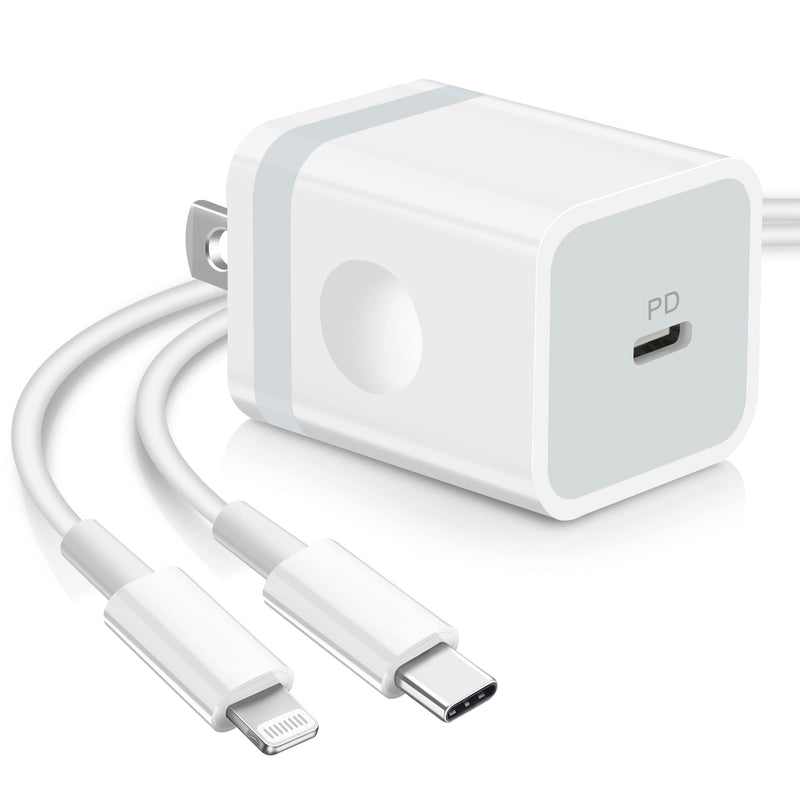 [Australia - AusPower] - ARCCRA 20W USB C Fast Charger for iPhone 13/12 Pro Max/Mini/11 Pro/XS/XR/X/8 Plus, iPad Pro, PD Wall Charger with 6FT USB C to Lightning Cable [MFi Certified] 