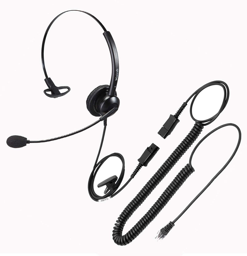 [Australia - AusPower] - MAIRDI Telephone Headset with Noise Cancelling Microphone, Monaural Call Center Headset with RJ9 Jack for Office Landline Phones, Work for Plantronics Avaya Nortel Polycom Aastra Monaural 308SP 