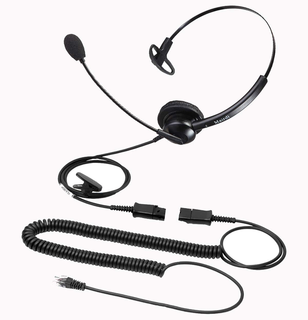 [Australia - AusPower] - Telephone Headset with RJ9 Jack for Offices Landlines, Call Center Headphone w/Noise Cancelling Microphone for Business Phone, Work for Yealink T21P T42G T46G T48G Grandstream Monaural 308SA 
