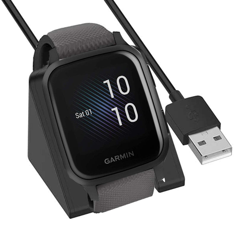 [Australia - AusPower] - Venu Sq Charger, Youkei Replacement Charger Charging Cradle Dock Compatible for Garmin Venu Sq/Venu 2 / Venu 2S /Fenix 7/ Fenix 7S / Fenix 7X / Gar min EPIX gen 2 / Venu 2 Plus Smartwatch (Black) Black 