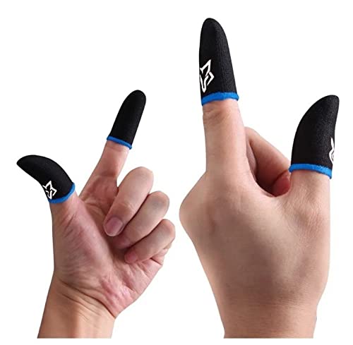 [Australia - AusPower] - Mobile Game Controller Finger Sleeve Sets [6 Packs],Anti-Sweat Breathable Touchscreen Gaming Finger Sleeve for Mobile Phone Games for PUBG/Mobile Legends/Knives Out (Blue) blue 