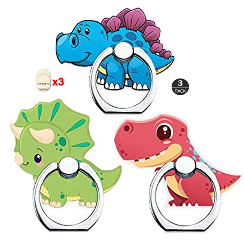 [Australia - AusPower] - ZOEAST(TM) Phone Ring Grip Pocket Monster Ball Pokeball Universal 360° Adjustable Holder Car Hook Stand Stent Mount Kickstand Compatible with iPhone X Plus iPad Tablet (3pcs Dinosaur) 3pcs Dinosaur 