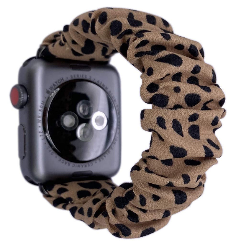[Australia - AusPower] - Floral Slim Compatible with Apple Watch Bands Scrunchie Floral Printing Smart Watch Bands Replacement Bracelet Strap 40mm Scrunchy Bands Compatible for iWatch Series SE 6 5 4 3 2 1 W-Mini Jungle Cat 38mm/40mm-M 