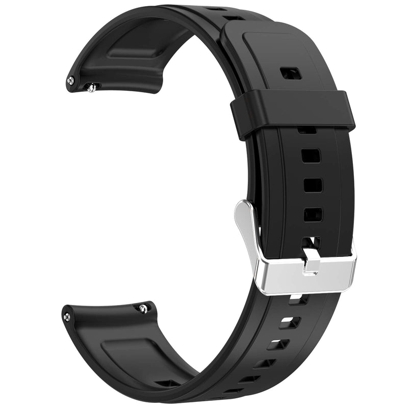 [Australia - AusPower] - Soft Silicone Smart Watch Bands Replacement Straps Bands (Black) hei 