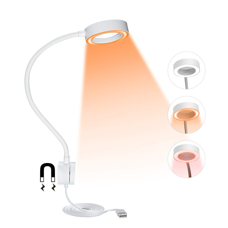 [Australia - AusPower] - BEIGAON Adjustable LED Bedside Reading Lamp, 3 Lighting Modes with Stepless Dimming, 3W Flexible Gooseneck Wall Mounted Light with Magnetic Base for Bed/Headboard, Gentle Bright Night Light for Kids 