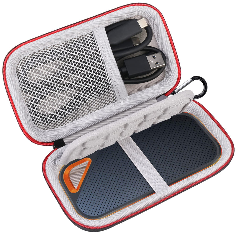 [Australia - AusPower] - Lacdo Hard Carrying Case for SanDisk Extreme Pro / SanDisk Extreme Portable External SSD 500GB 1TB 2TB 4TB USB-C Solid State Drive EVA Shockproof Water Repellent Protective Storage Travel Bag, Black 
