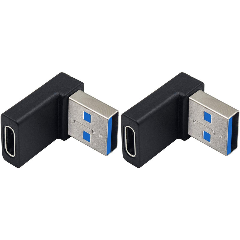 [Australia - AusPower] - Poyiccot USB C Female to USB 3.0 Male Adapter, 2Pack USB C to USB Adapter, 90 Degree USB A to USB C Adapter, Type C to USB A Cable Connector Adapter for Laptops, Power Banks, Chargers 