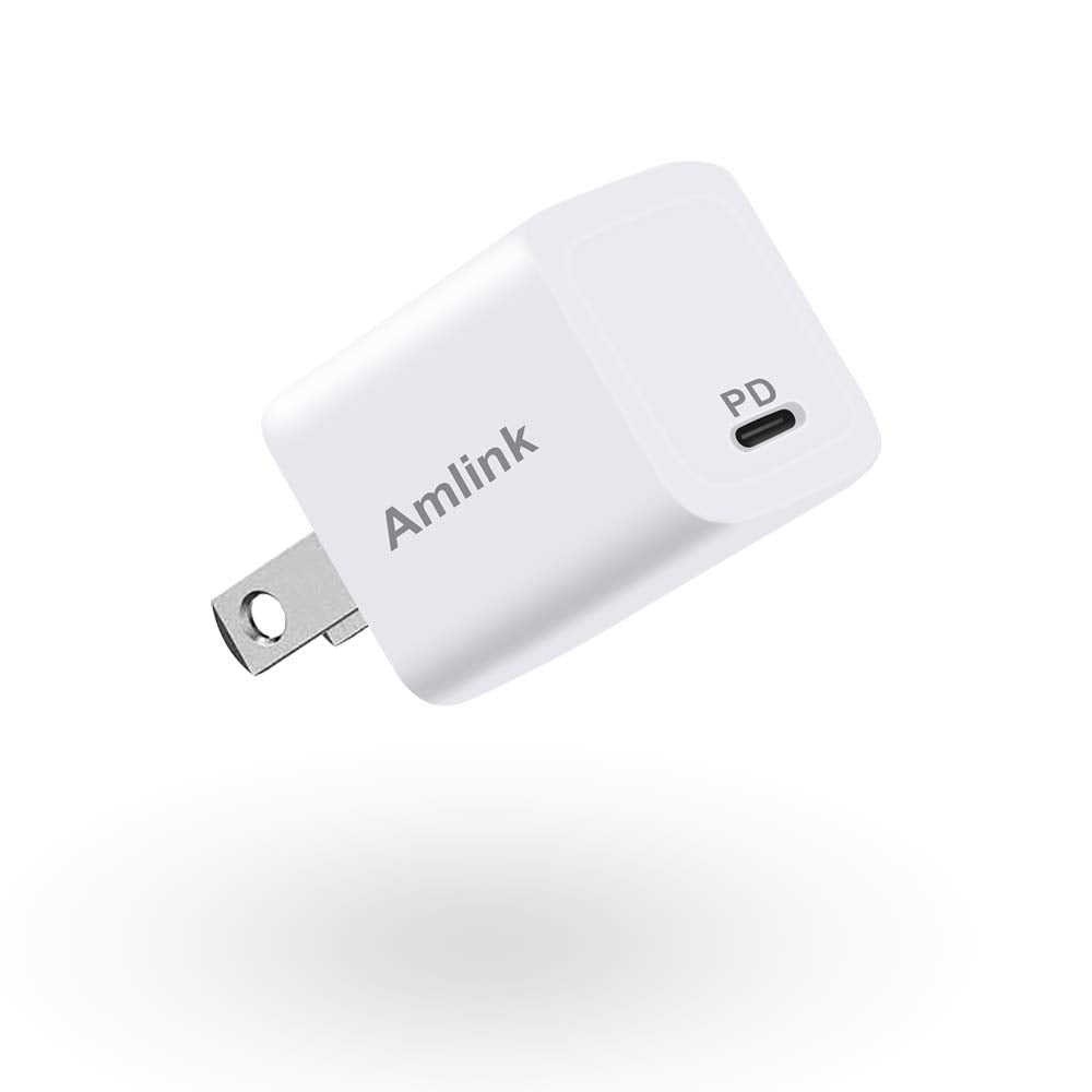 [Australia - AusPower] - AMLINK 20W PD Charger, USB C Charger Block, Mini Fast Charger, Quick Charge 3.0 Wall Charger for iPhone 13 Pro Max Mini/12 Pro Max Mini /11 Pro, Galaxy, Pixel 4/3, iPad Mini (Cable Not Included) 