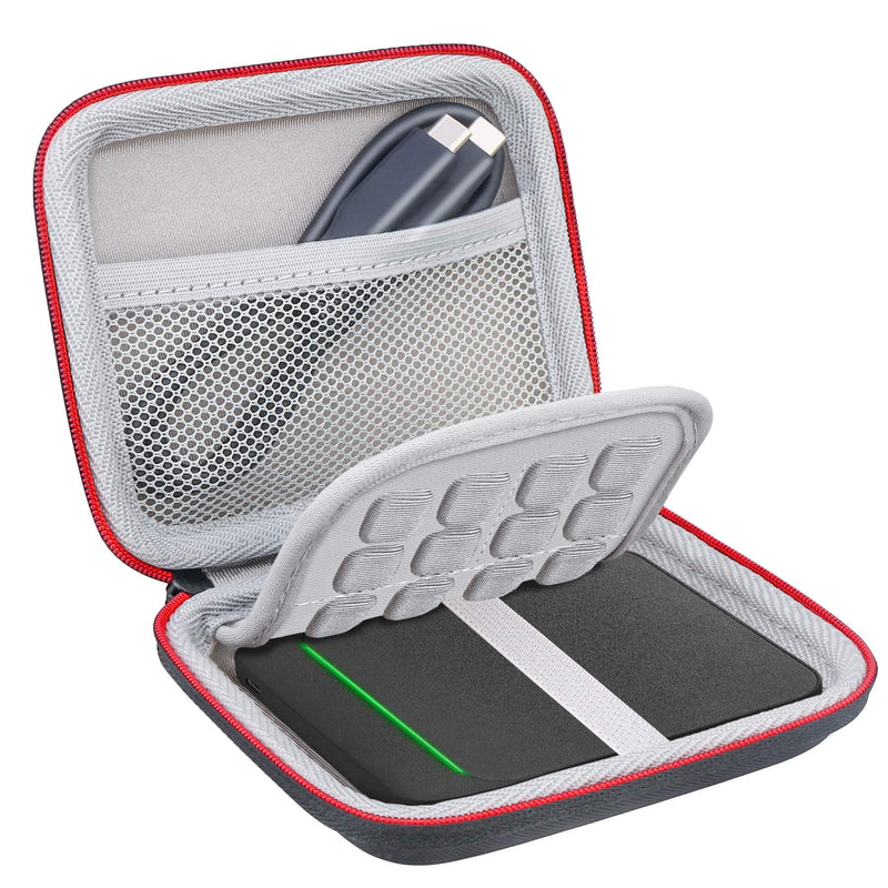 [Australia - AusPower] - Lacdo Hard Carrying Case for Seagate Barracuda Fast SSD/Game Drive for Xbox SSD, LaCie Portable SSD External Solid State Drive Portable 500GB 1TB 2TB USB 3.0 Shockproof Storage Travel Bag, Black 