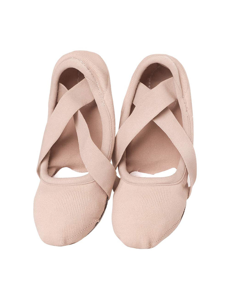 [Australia - AusPower] - Daydance Girls Women Ballet Shoes Canvas 4 Way Stretch Dance Slippers no Strings 7 