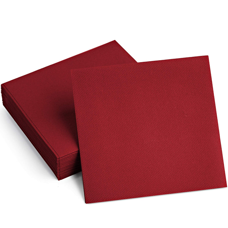 [Australia - AusPower] - 100 Linen-Feel Colored Paper Napkins - Decorative Cloth-Like BURGUNDY Luncheon Napkins - Soft And Absorbent. For Kitchen, Party, Wedding, Dinner Or Any Occasion. (Pack of 100) 