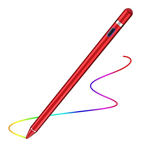 [Australia - AusPower] - Active Stylus Pencil Compatible for Apple,Stylus Pens for Touch Screens, Capacitive Pencil for Kid Student Drawing, Writing,High Sensitivity,for Touch Screen Devices Tablet,Smartphone (Red) Red 