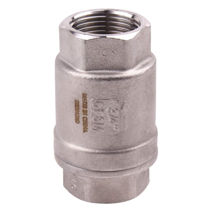 [Australia - AusPower] - DERPIPE 3/4 Inch Vertical Check Valve SUS304 Spring Loaded Check Valve in-line Low Cracking Pressure CF8M WOG 1000 0.75 Inch 