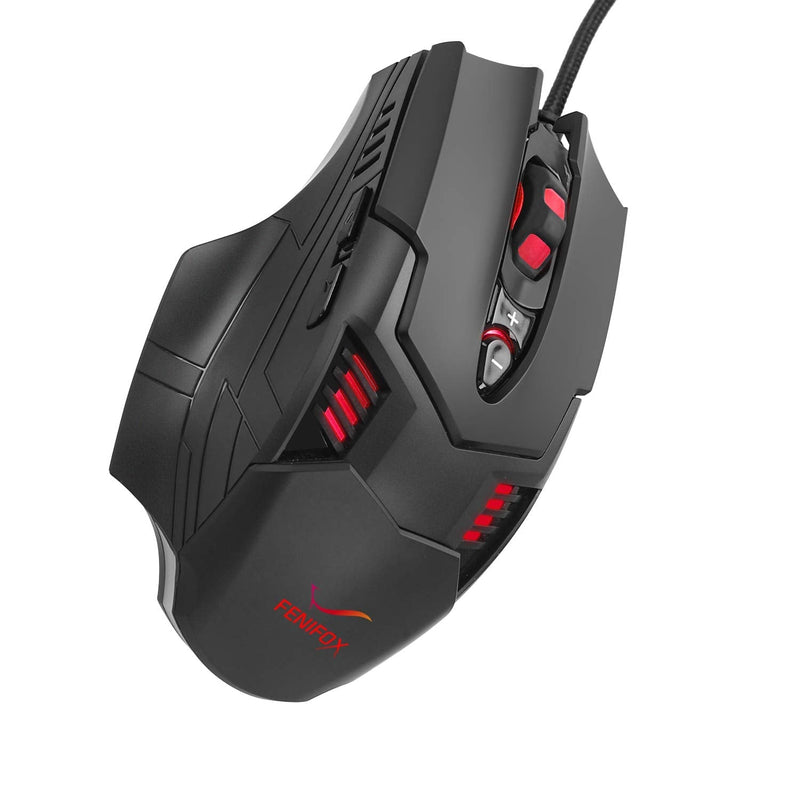 [Australia - AusPower] - Gaming Mouse Wired Programmable 7 Buttons Mice Ergonomic Backlit Breathing Light Mouse with Side Buttons for PC Computer Windows Laptop Gamers 