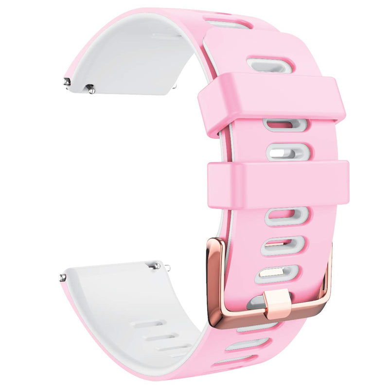 [Australia - AusPower] - ANCOOL Sport Band Compatible with Fitbit Versa 2/Versa/Versa Lite/Versa SE, Silicone Soft Watch Bands Replacement for Fitbit Versa Rosy/White Small 