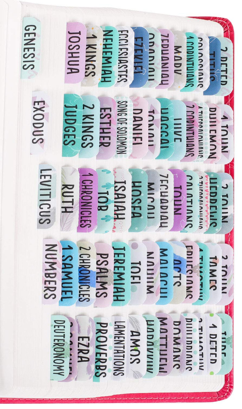 [Australia - AusPower] - Laminated Bible Tabs for Women and Girls (Large Print, Easy to Read), Women Bible Journaling Book Tabs, Christian Gift, 90 Colorful Bible Tabs Old and New Testament, Includes 24 Blank Tabs Space 