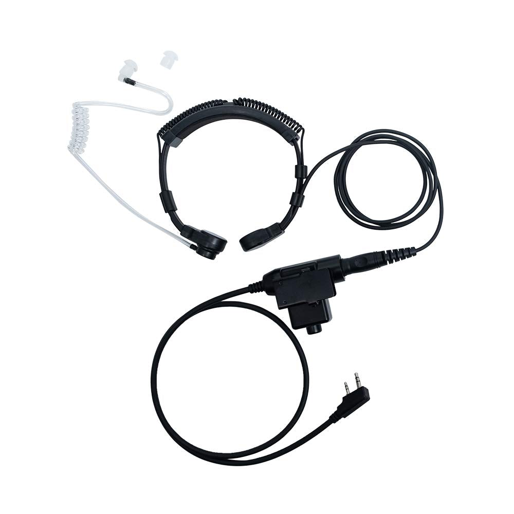 [Australia - AusPower] - Caroo Tactical Throat Mic Headset Earpiece with with U94 Tactical PTT Compatible for Baofeng UV-5R BF-888S BF-F8HP BF-F9 UV-82 UV-82HP UV-82C Kenwood Walkie Talkies 2 Way Radio 