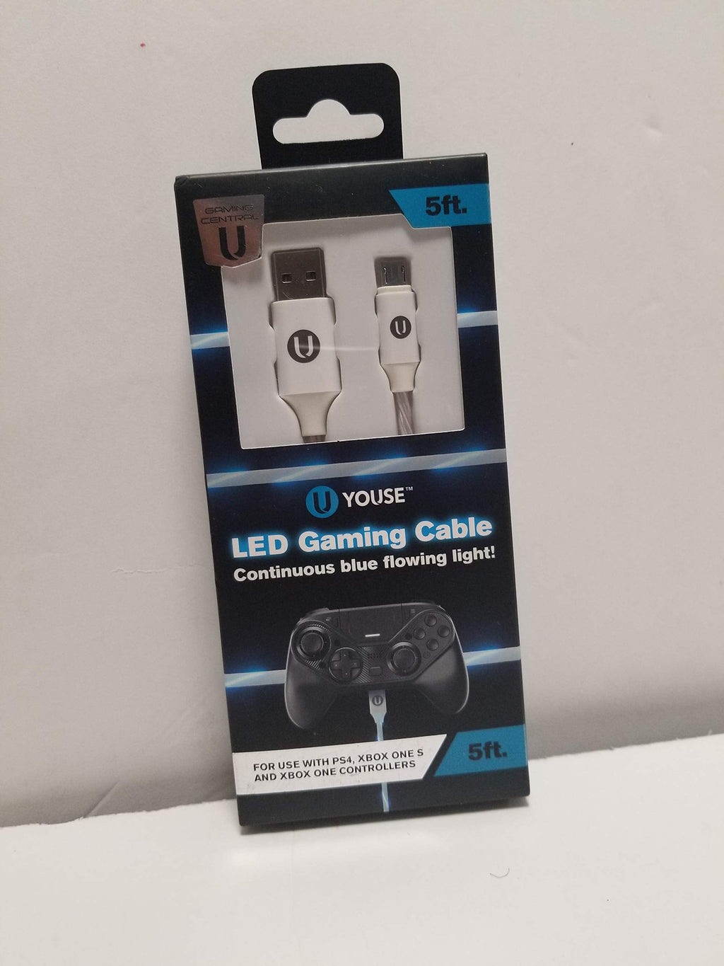 [Australia - AusPower] - LED Gaming Cable. Continuous Blue Flowing Light 