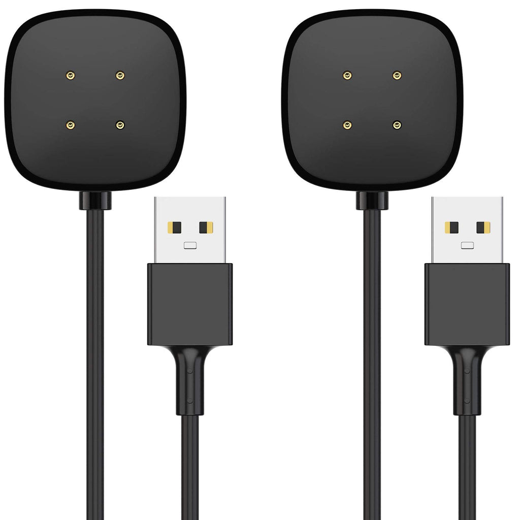 [Australia - AusPower] - EUCARLOS 2 Pack Charger Cable Compatible with Fitbit Sense/Fitbit Versa 3, 3.3Ft Replacement USB Charging Cable Dock Stand Sturdy Power Cord for Sense / Versa3 Health & Fitness Smartwatch 