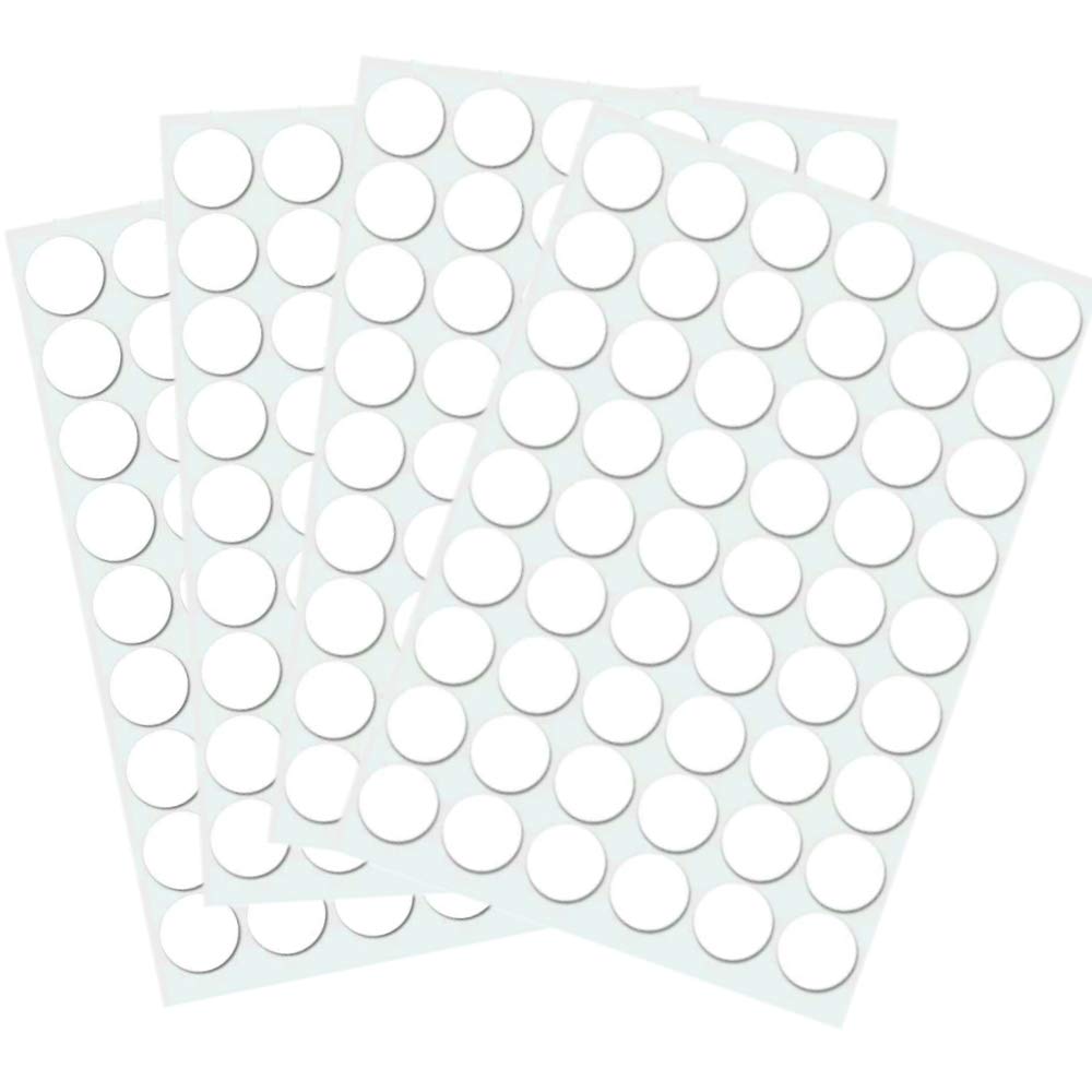 [Australia - AusPower] - Self-Adhesive Screw Hole Stickers, 384pcs-0.59inch/15mm Self-Adhesive Screw Covers Caps Dust Proof Sticker for Wood Screw-White (384pcs-0.59inch/15mm) 15mm 