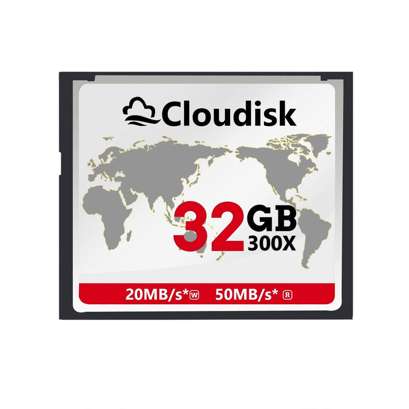 [Australia - AusPower] - Cloudisk Compact Flash 32GB CF Card Memory Cards High Speed CompactFlash 32G Reader Camera Card for DSLR 