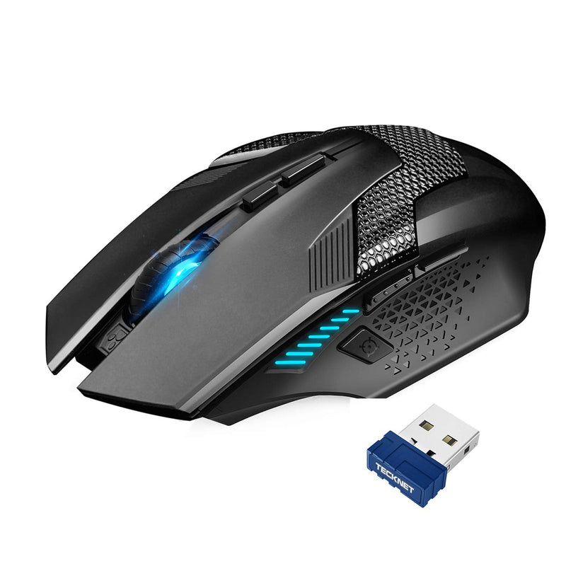 [Australia - AusPower] - TECKNET Wireless Gaming Mouse with USB Nano Receiver, 2.4GHZ Up to 4800DPI, Wireless Computer Mice with 8 Buttons, Ergonomic Design (Not for Programmable) Professional PC Gaming Cordless Mouse Mice 