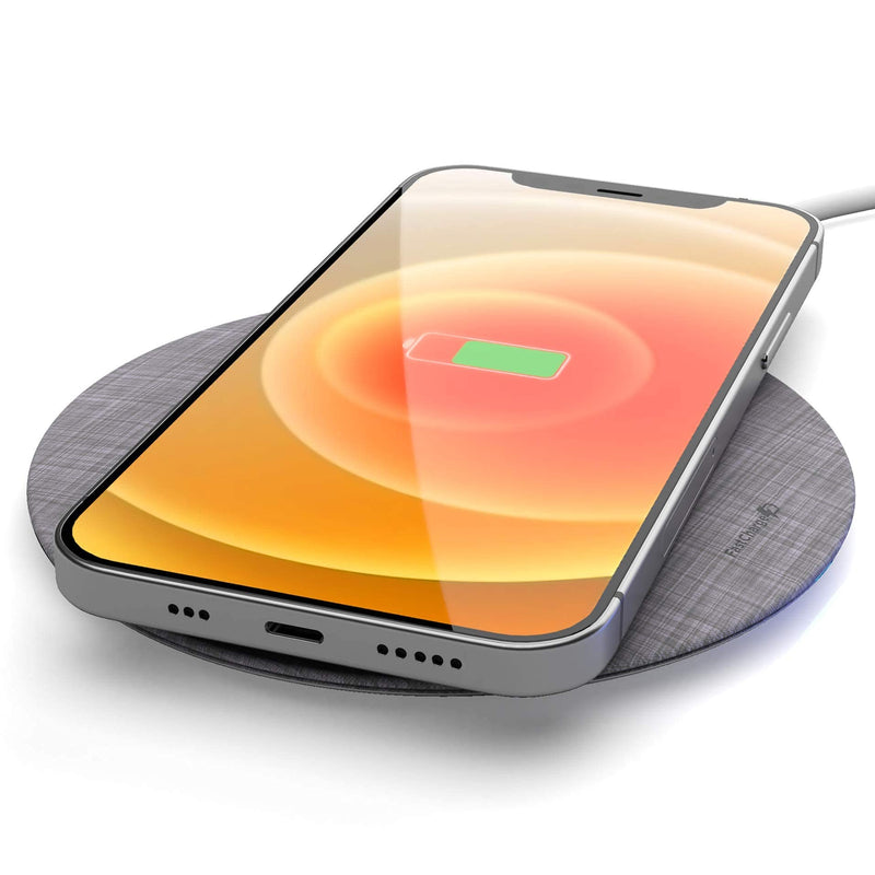 [Australia - AusPower] - Wireless Charger Compatible with iPhone 13 / Pro Max/Mini/iPhone 12/11, Charging Qi Pad with Power Cable, 15W Fast Charge Compatible (No AC Adapter) Space Gray 