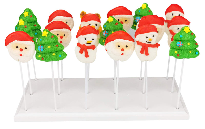 [Australia - AusPower] - Wood Cake Pop Stand Display - 18 Hole Lollipop Holder, Candy or Sucker Stand for Dessert Table of Wedding, Shower, Birthday Party, White - Fit 5/32" (4mm) Lollipop Sticks 