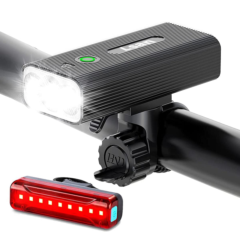 [Australia - AusPower] - 1200 Lumens Bike Lights Front and Back,USB Rechargeable Bicycle Lights,Super Bright 3 LED Bike Lights for Night Riding,Bike Headlight with Power Bank Function,IPX5 Waterproof,3+5 Light Modes 