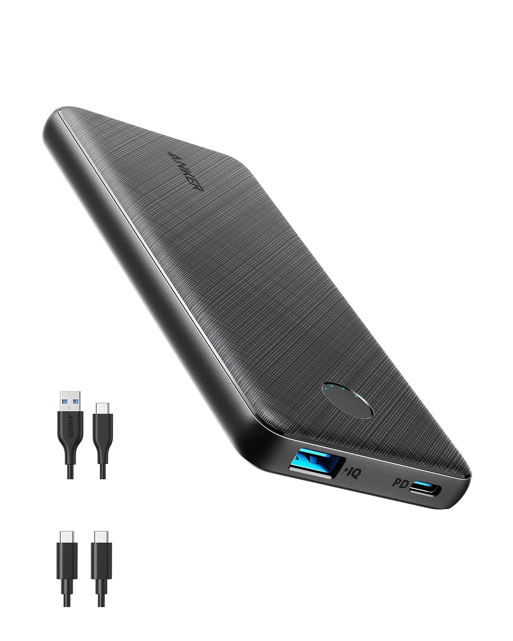 [Australia - AusPower] - Anker Portable Charger, USB-C Portable Charger 10000mAh with 20W Power Delivery, 523 Power Bank (PowerCore Slim 10K PD) for iPhone 13 Series/iPhone 12 Series, S10, Pixel 4, and More Black 