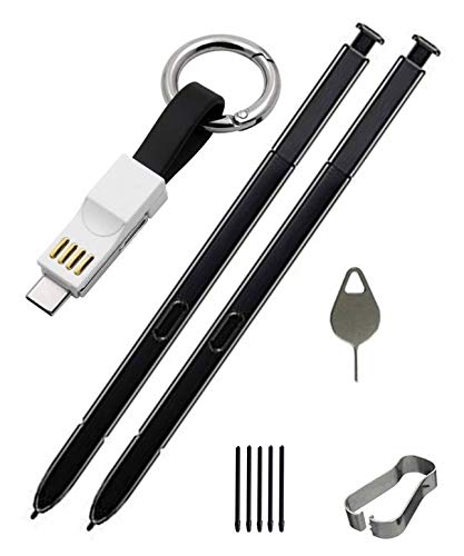 [Australia - AusPower] - 2 Pack Galaxy Note 9 Stylus for Replacement Samsung Galaxy Note 9 SM-N960 Pen (Without Bluetooth) +Tips/Nibs+Eject Pin+Micro USB (Black) (Black) Black 