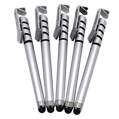 [Australia - AusPower] - Electronic Screen Touch Pen| 5 Pack Stylus Pen Phone Stand for ipad Air 2,ipad 8th Generation,Samsung Galaxy S20 Ultra,iPad Mini 5th Gen,iphone 12(Silver) … 