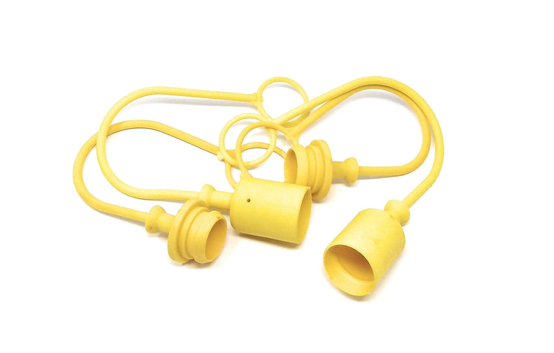 [Australia - AusPower] - Grunge Armor | 2 Dust Caps + 2 Plugs | Fits ISO B Male + Female Hydraulic Quick connectors, ISO 7241 B 3/4". Yellow Molded Cap with Tether (Fits couplers on 3/4" Hoses, Yellow) Cap/Plug Ø1.29" (ISO-B 3/4 [-12] Size) 