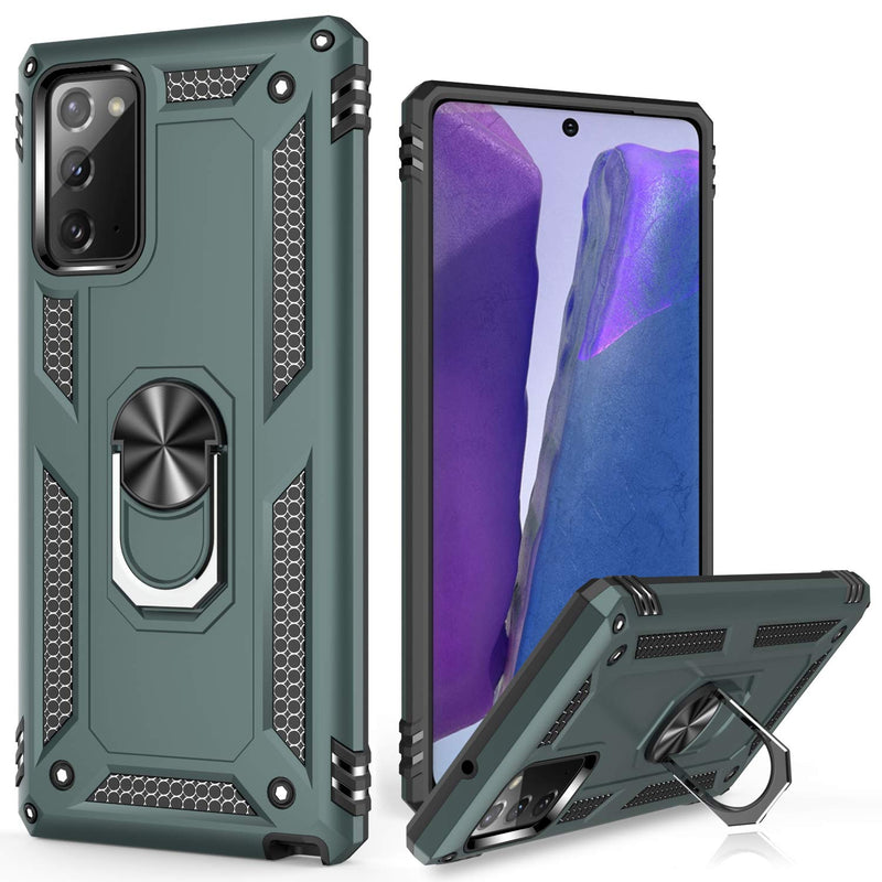 [Australia - AusPower] - LUMARKE Galaxy Note 20 Case,Pass 16ft Drop Test Military Grade Heavy Duty Cover with Magnetic Kickstand Compatible with Car Mount Holder,Protective Phone Case for Samsung Galaxy Note 20 Pine Green 