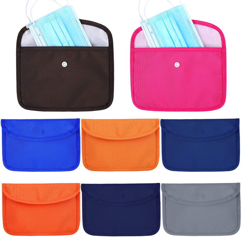 [Australia - AusPower] - Aneco 8 Pieces 22.5 cm Mouth Covering Storage Bags Portable Face Cover Holder Cloth Mouth Covering Organizer Case for Pollution Prevention Cosmetic Containers 22.5cm 