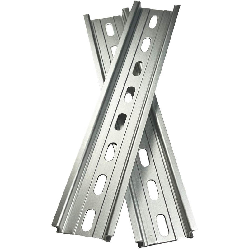 [Australia - AusPower] - ICI T&G 2 Pieces DIN Rail Slotted Aluminum RoHS 8" Inches Long 35mm Wide 7.5mm High 