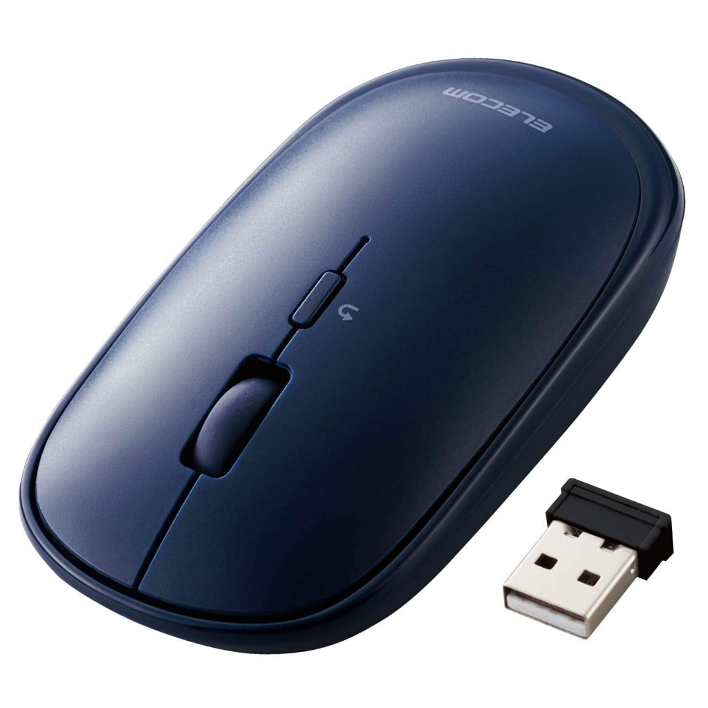 [Australia - AusPower] - ELECOM 2.4G Wireless Mouse, Silent Click, Compatible with Windows 11, Ultra Slim Design Portable Mouse, with USB Receiver, 4Button Function BlueLED 800/1600 DPI, Blue (M-TM10DBBU/EC) 