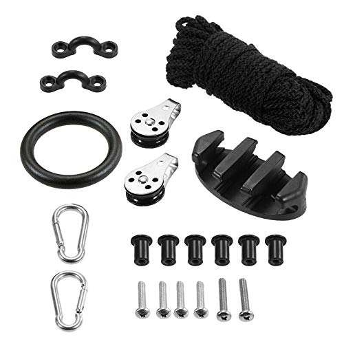 [Australia - AusPower] - ISURE MARINE Kayak Canoe Anchor Trolley Kit Eyes Wellnuts Screws Kayak Accessories Zig Zag Cleat Rigging Ring Pulleys DIY Boat 30 Feet Rope 