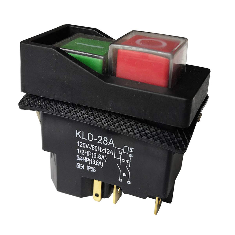 [Australia - AusPower] - Electromagnetic Pushbutton Switches 120V 5Pins KLD-28A Waterproof Push Button Switch for Electric Cutter and Slicer 