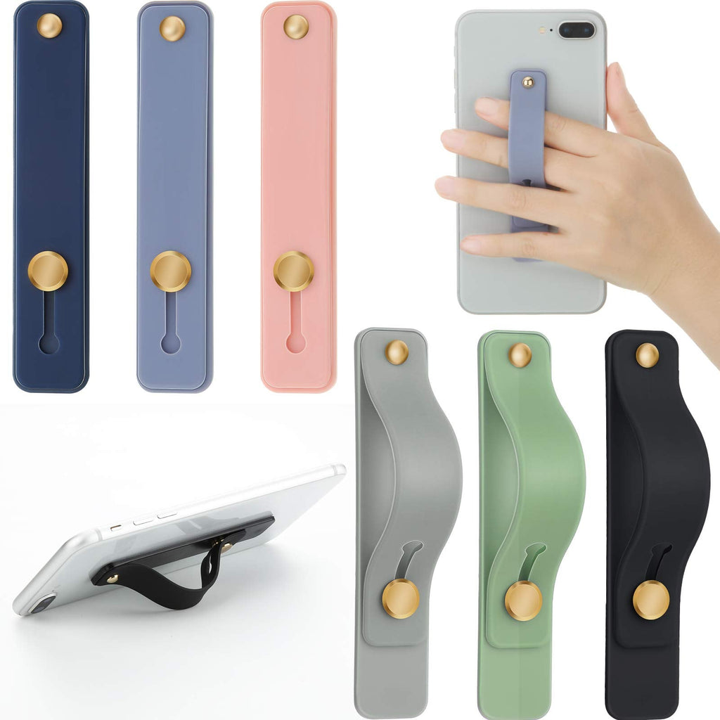 [Australia - AusPower] - 6 Pieces Phone Strap Grip Holder Finger Cell Phone Grip Telescopic Phone Finger Strap Stand Universal Finger Kickstand for Most Smartphones (Soft Colors) Soft Colors 