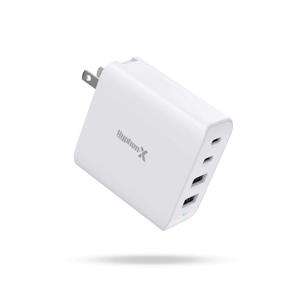 [Australia - AusPower] - USB C Charger, Hyphen-X 100W GaN PPS Type C Fast PD Charger Compatible with MacBook Pro Air 2021 16 14 in, iPhone 13/12/11 Series,Pixel 6 Pro, iPad Pro, Galaxy, Dell XPS USB C Laptop 4 Ports(White) White 