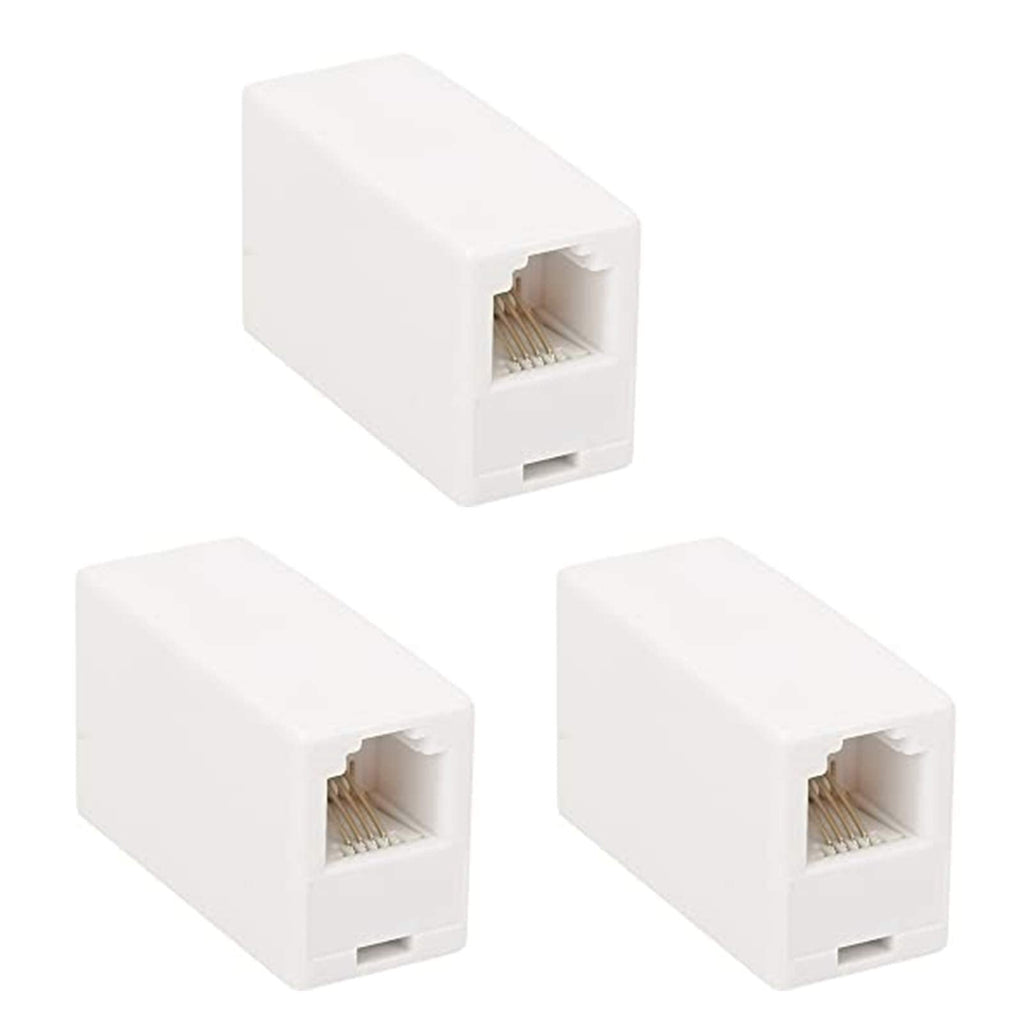 [Australia - AusPower] - Conductor Inline Coupler,RJ11 6P4C Inline Coupler, Modular Female to Female Straight Telephone Extension Cable Cord Coupler Adapter Jack(3 Pack) 
