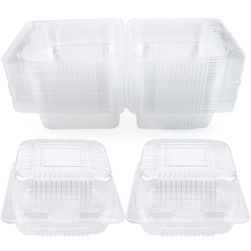 [Australia - AusPower] - WYKOO 50 Pack Disposable Clear Plastic Clamshell Food Containers for Salads, hamburgers, bread and Sandwiches, Portable Food Take-Out Plastic Container, 5.3 x 4.7 x 2.8 Inch 