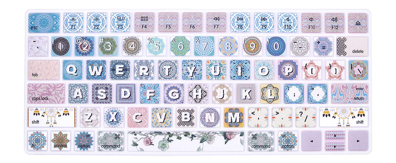 [Australia - AusPower] - WYGCH Keyboard Cover Skin for iMac Magic Wireless Keyboard MLA22LL/ A (Model: A1644), Silicone Skin Protector with Pattern & Big Letter Design, US Layout, Bohemian B-Bohemian 