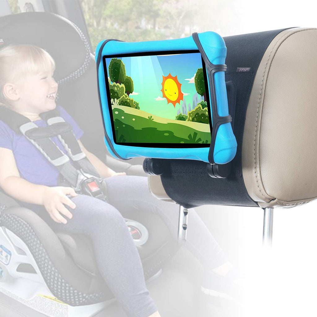 [Australia - AusPower] - TFY Car Headrest Mount for 7-10 inch Fire, Fire HD, Kindle, Kids Edition Tablets, Angle Adjustable Holder with Silicon Holding Net 