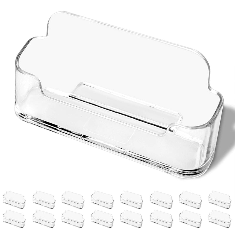[Australia - AusPower] - DMFLY 16 Pack Business Card Holder for Desk, Acrylic Business Card Holder Clear Plastic Business Card Stand Desktop Business Card Holders for Exhibition, Home & Office, Fits 30-50 Business Cards 