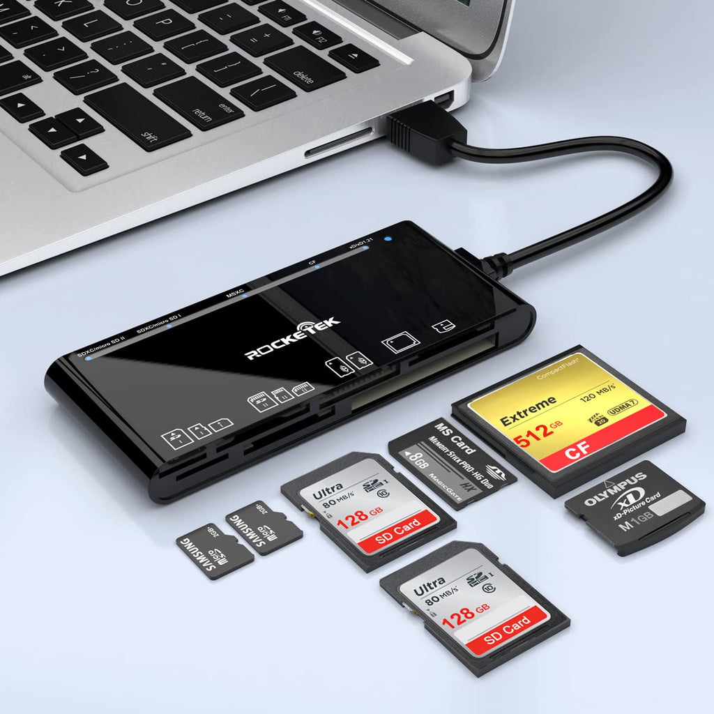 [Australia - AusPower] - USB3.0 Multi-Card Reader, SD/TF/CF/Micro SD/XD/MS 7 in 1 Fast 5Gbps Memory Card Reader/Writer/Hub for SD SDXC SDHC CF CFI TF Micro SD Micro SDXC Micro SDHC MS MMC UHS-I Cards,for Windows/Linux/Mac OS 