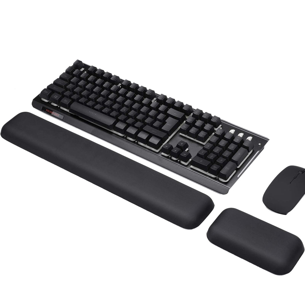 [Australia - AusPower] - Aelfox Memory Foam Keyboard Wrist Rest and Mouse Wrist Rest Set, Ergonomic Wrist Support Mouse Pad Wrist Pad - Breathable, Sweat-Absorbent, Relieve Wrist Pain for Laptop, Computer, Home, Office Keyboard+mouse Rests Combo 