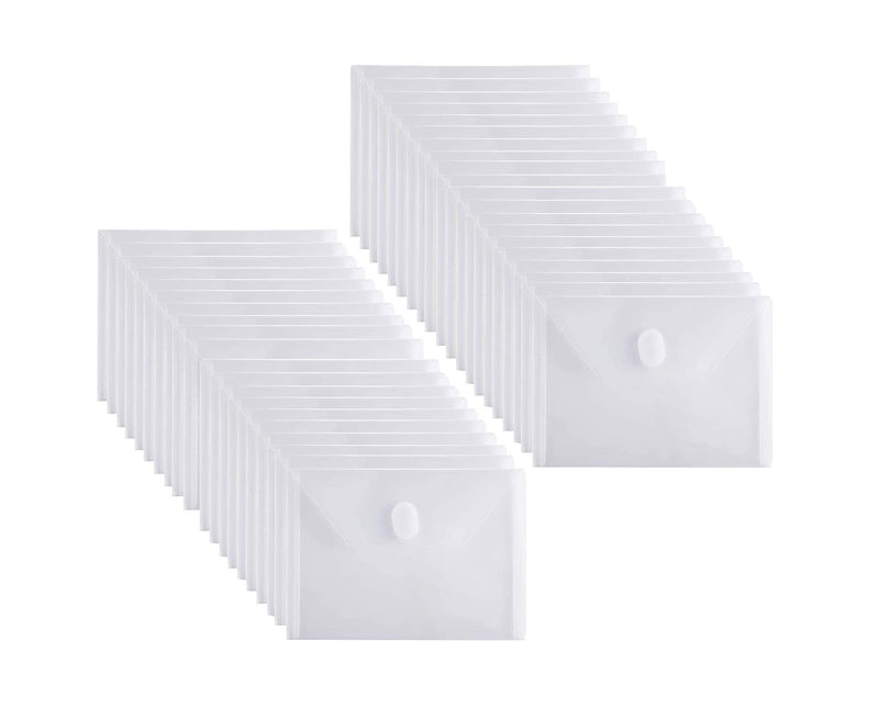 [Australia - AusPower] - YESSART 5x7 Small Plastic Envelopes Hook Loop Closure Receipt Storage Holder 40 Pack Clear-40 Pack 
